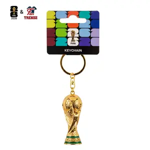 FIFA World Cup 2026 Official Licensed Keychain｜Gold Trophy Replica｜Soccer Fan Gift｜USA Canada Mexico Host Nations｜Hercules Trophy Metal Keyring Souvenir