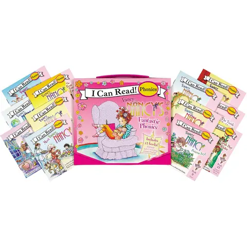 Fancy Nancy 12-Book Phonics Fun: Learn-to-Read Mini Books with Short & Long Vowel Sounds for Preschool & Kindergarten Ages 4–8