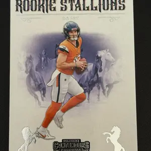FOOTBALL - 2024 Panini Contenders Bo Nix Rookie Stallions Rookie Card (RC) #2 Denver Broncos sports  cards