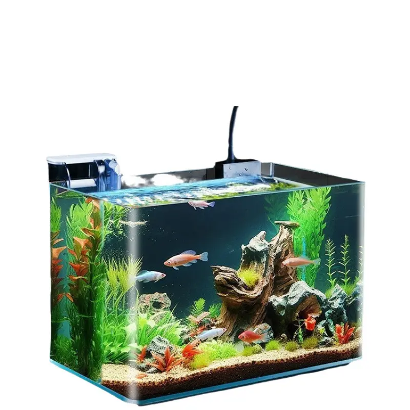 Curved Glass Fish Tank Small Living Room Fish Tank Glass Aquarium Ecological Goldfish Tank Home Aquarium Curved Glass Fish Tank Small Living Room Fish Tank Glass Aquarium Ecological Goldfish Tank Home Aquarium