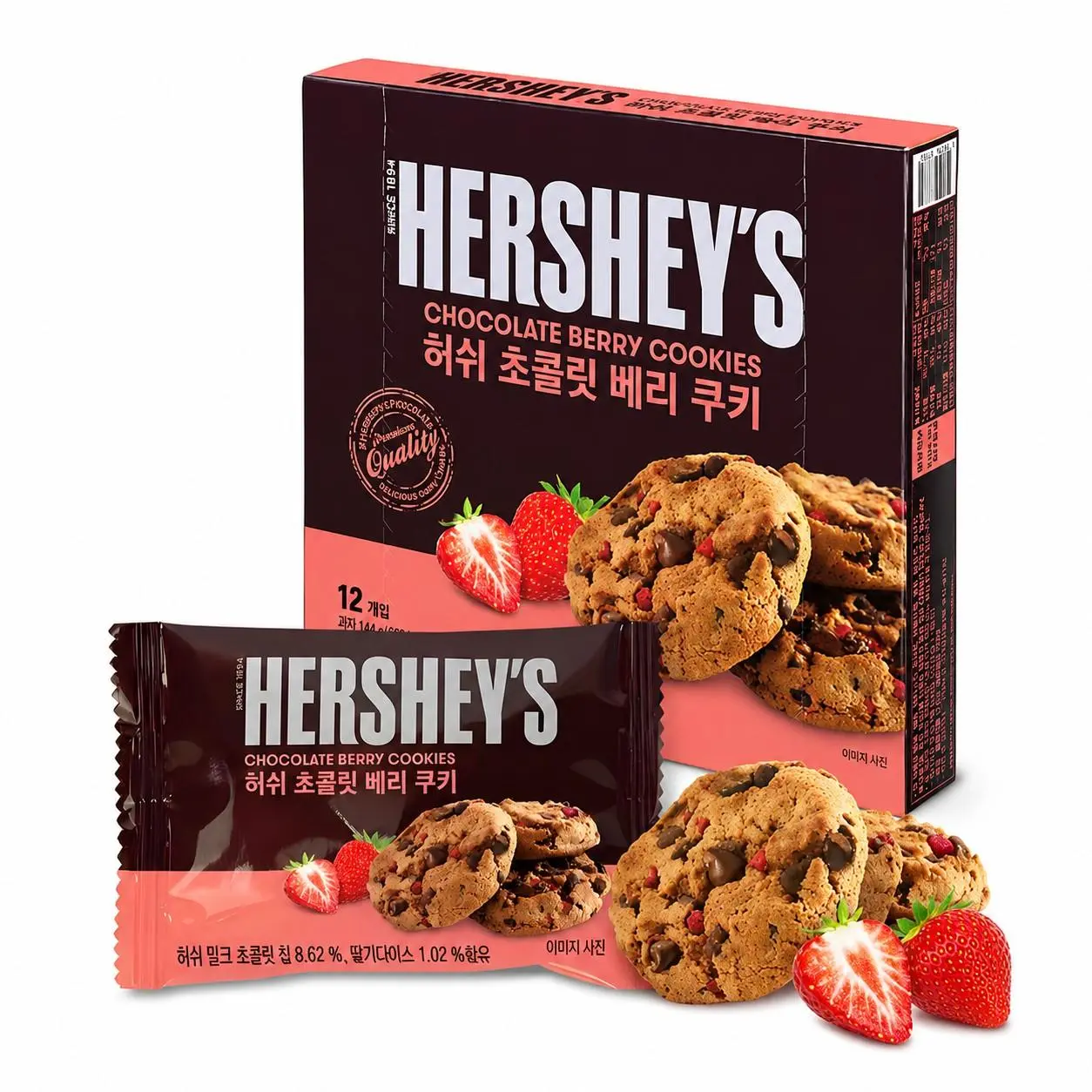 Global TastemakerHershey Korea Chocolate Chip Berry Cookies 144g 12ct Box 6 Pack