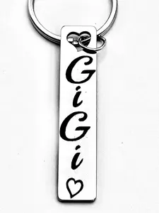 Personalized Stainless Steel Keychain, Personalized Heart Tag, Fashionable Keychain for Car Key, Trendy All-match Keychain for Gigi, Perfect Gift for Gigi