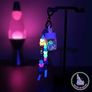 Cute Personalized Kandi Pop Keychain Neon 90s Glow-in-the-Dark Charms Hidden Treasures Custom Name UV Keychain Light Idaho USA Handmade