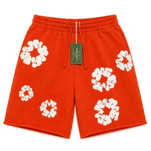 (100% Authentic with QR code)  (SS26) Denim Tears Cotton Wreath Sweatshorts 'Dark Orange'