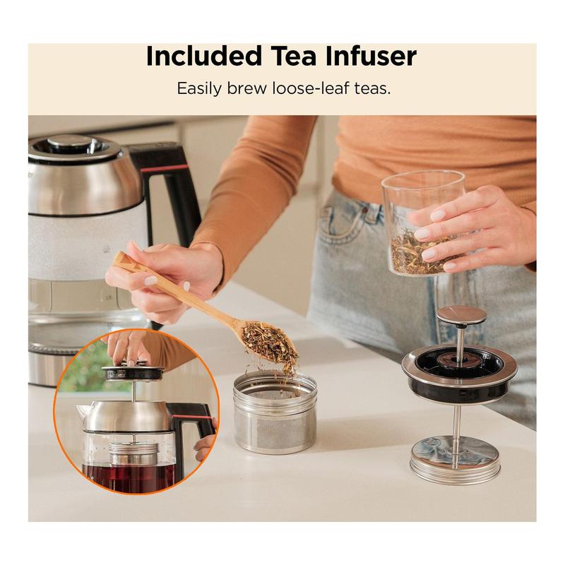 CUCKOO 1.7-Liter Electric Glass Tea Kettle withInfuser