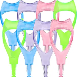8 Pcs Mascara Shield Applicator Guard 3 in 1 Eyelashes Tools Eyelash Eyelash Brush Curler Guard Applicator for Women - 4 Colors