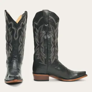 Women's Stetson Casey Leather Boots Handcrafted Black