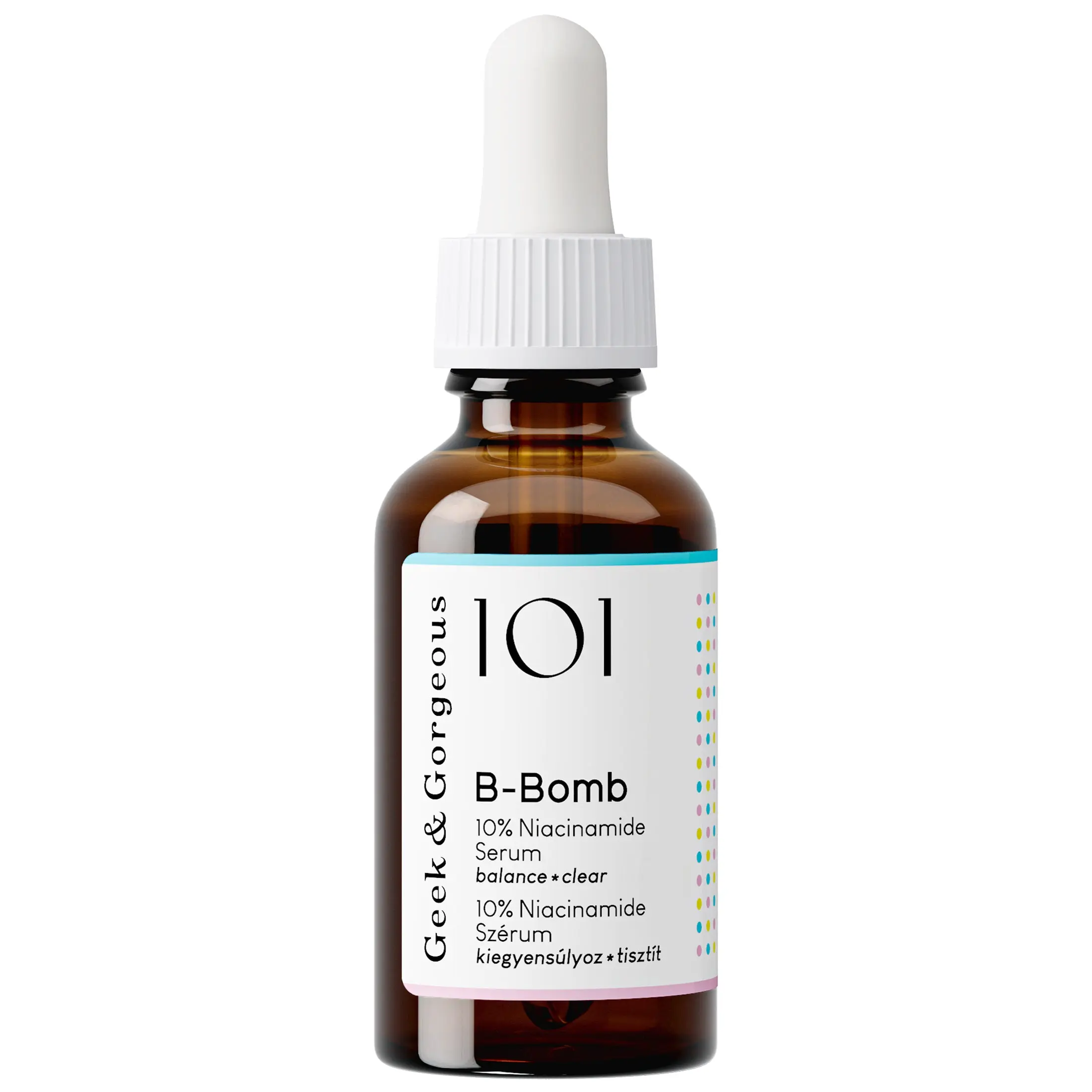 GEEK & GORGEOUS B-Bomb 10% Niacinamide Serum, Hydrating Face Essence with Zinc PCA for Oily & Combination Skin, Targets Pores and Blemishes, Cruelty-Free & Pregnancy-Safe, 1 oz