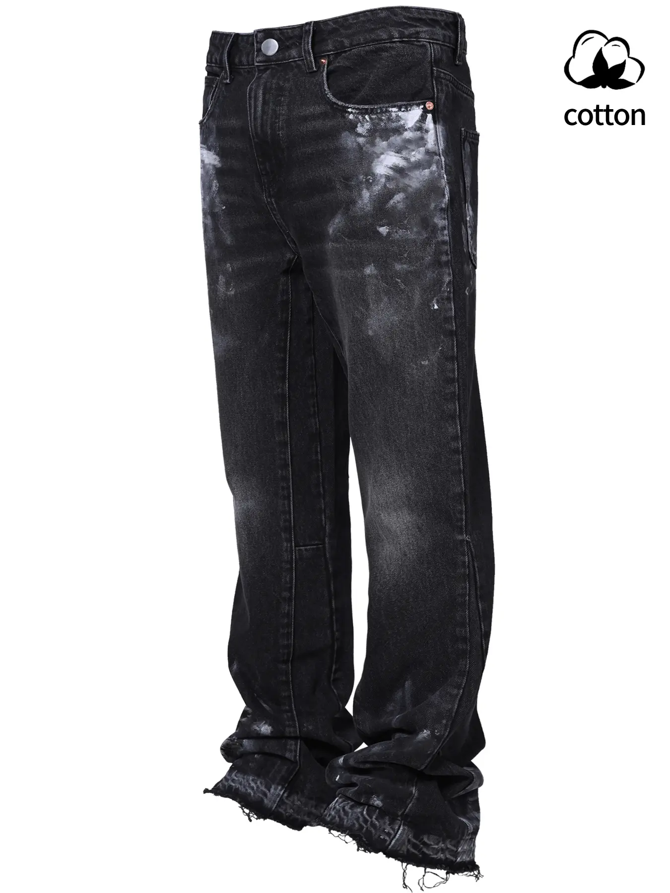 Men’s versatile casual denim jeans; straight-leg stretch denim jeans; graffiti slim-fit flared denim jeans; loose-fit hip-hop street style; slim tapered denim jeans; everyday casual fashion Wide Jeans men Streetwear Pants
