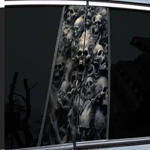 2 Pieces 2PCS Diablo Cluster Car Sticker Pattern Vinyl Car Sticker - Cartoon Themed B Window Post Sticker, Self-Adhesive Waterproof and Scratch Resistant, Suitable for Glass, Metal, Plastic, Ceramic, Wood Surfaces - Car Decoration Skull Decal Truck Decals