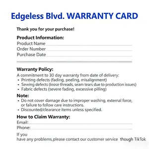 5-1 Our T-shirt and Hoodie Online warranty card