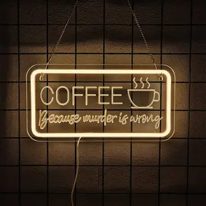 Coffee Neon Sign, Coffee Neon Signs for Wall Decor, USB Powered Coffee Sign for Wall Decor, Café, Restaurant,Coffee Barsn