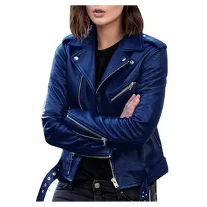 Women’s Leather Jacket, 2025 New Arrival – Autumn/Spring Top, Korean Style, PU Motorcycle Suit, Slim Fit, Winter Leather Jacket