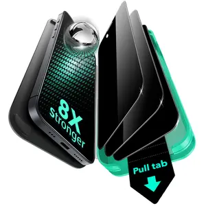 ESR 3 Pack for iPhone 17e/iPhone 16e/ iPhone 14/ iPhone 13/ iPhone 13 Pro Privacy Screen Protector, Military Grade Shatterproof, 9H Hardness, Anti-spy Tempered Glass with UltraFit Tray