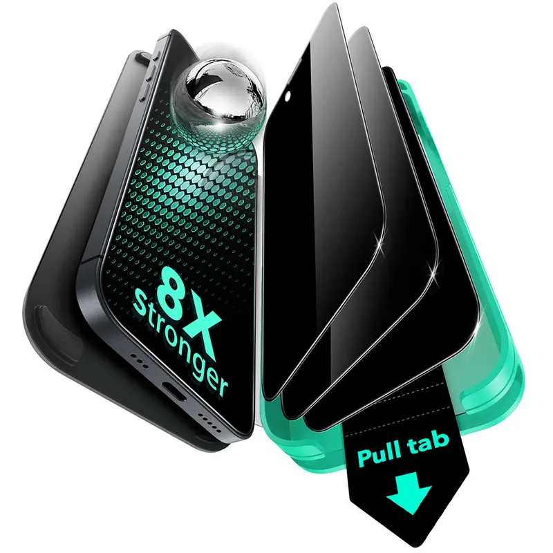 ESR 3-Pack Privacy Tempered Glass Screen Protector for iPhone 17e/16e/14/13/13 Pro, Smartphone Cellphone Devices Accessories, 9H Hardness, Military Grade Shatterproof Shockproof, UltraFit Tray Included