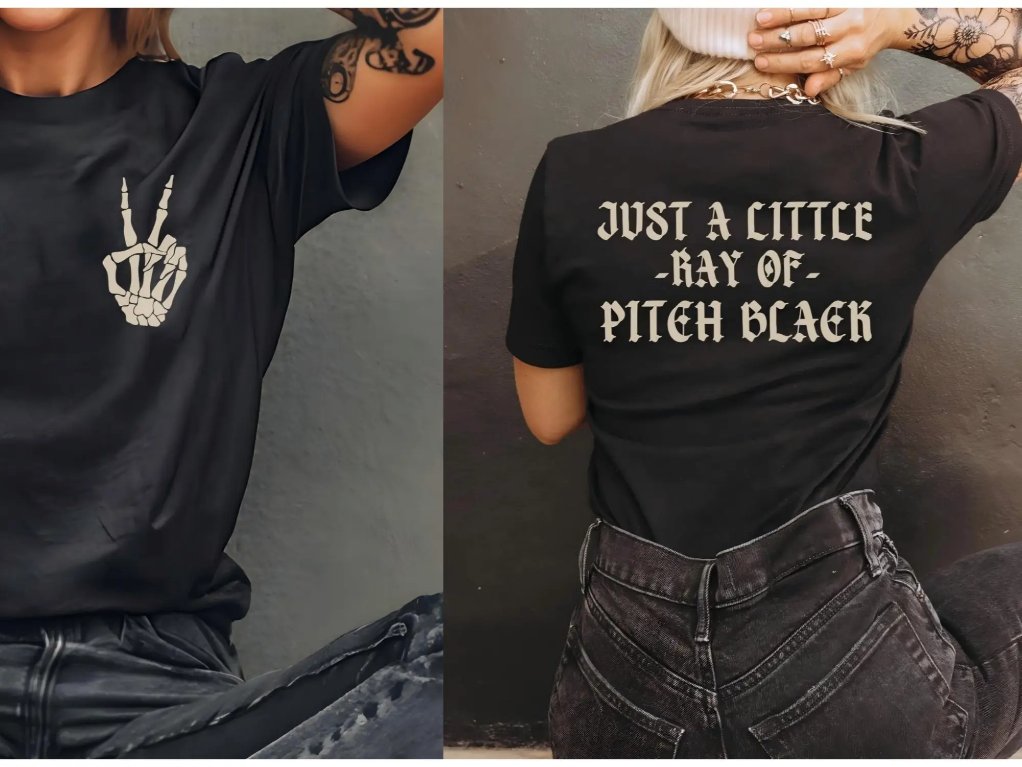 Just A Little Ray Of Pitch Black T-Shirt, Goth Apparel, Spooky Season Shirt, Halloween Tee, Dark Moody Vibes, Gothic Gift, Alternative Mom