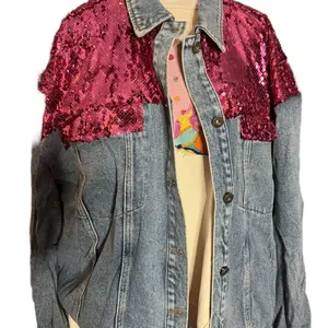 GeeGee Plus Denim Jacket With Sequins