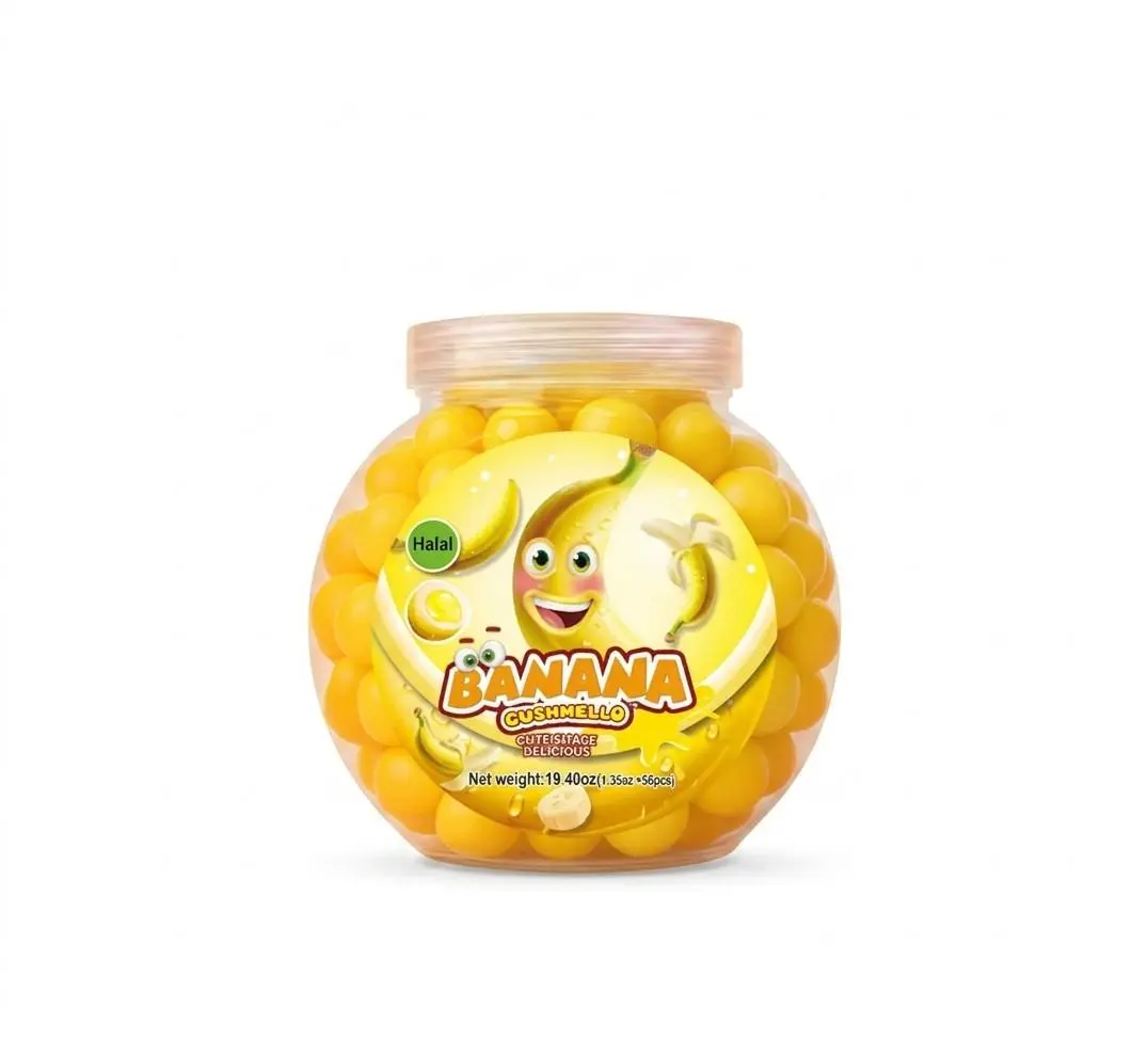 SultanaGushmello Liquid Filled Gummy Banana Candy Jar 55 ct