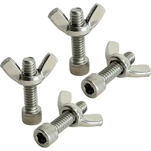 Chester’s Clay - Bat Pins - Set of 4 Bolts and 4 Wing Nuts - Fits Any Standard Pottery Wheel Head and Bat - 100% Stainless Steel (1 Inch - 4 Pack)