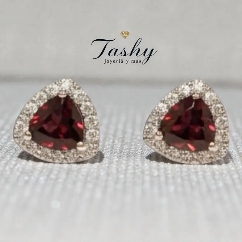 Aretes con zirconia laminado 14k