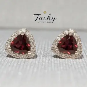 Aretes con zirconia laminado 14k