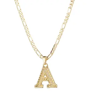 18K gold-plated stainless steel pendant necklace with 26 English capital letters, fashionable, simple, trendy and versatile for both men and women