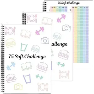 Mothersday 75 Soft Challenge Journal,A4 Day by Day Tracker with Meal Planner Notebook & Workout Log, Fitness Journal for Women, Daily Schedule Notebook with Checklist