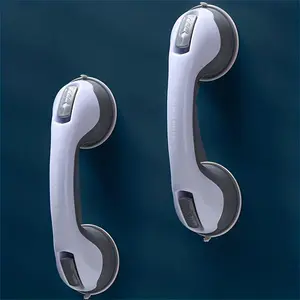 2pcs Strong Suction Cup Bathroom Handrail, Elderly Toilet Non-slip Railing, Free Punching Bathroom Toilet Safety Handle
