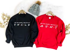 The One Where I Become An Uncle An Aunt Sweatshirt, Uncle And Aunt Reveal Matching Sweatshirts, Baby Announcement Cute Gift For Uncle And Aunt, Auntie To Be Hoodie, Promoted To Uncle Sweatshirt, Baby Shower Party Hoodie
