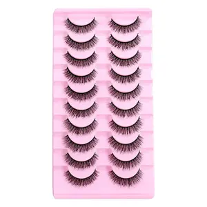 Natural Look False Eyelashes, 10 Pairs Wispy Curling Faux Clusters Eyelashes, Eye Makeup Product for Women & Girls, Cosmetic, Eyelashes Extensions