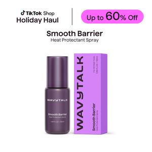 Wavytalk Smooth Barrier Heat Protectant Spray for up to 450°F tools with Plant Extract, Frizz Control & Humidity Resistance for All Hair Types