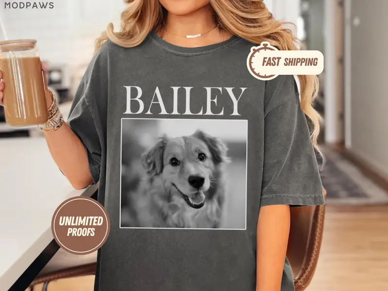 Custom Comfort Colors Vintage Bootleg Dog Shirt Pet Photo + Name Custom Dog Portrait Personalized Shirt Custom T Shirts 90's Tee Cat Shirt