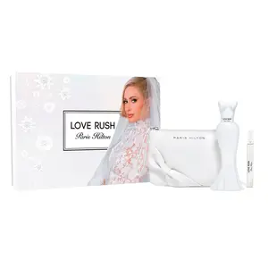Love Rush Gift Set - 3.4 oz & 0.34 oz Love Rush Eau de Parfums and Paris Hilton Wristlet