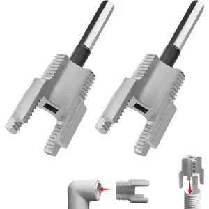 Integrated Internal & External Pipe Threading Tool, 1/2'' 3/4'' PVC Pipe Threader Pipe Thread Cutting Tool, Electric Drill Compatible Water Pipe Threading Tool Thread Repair Kit (2PCS All)