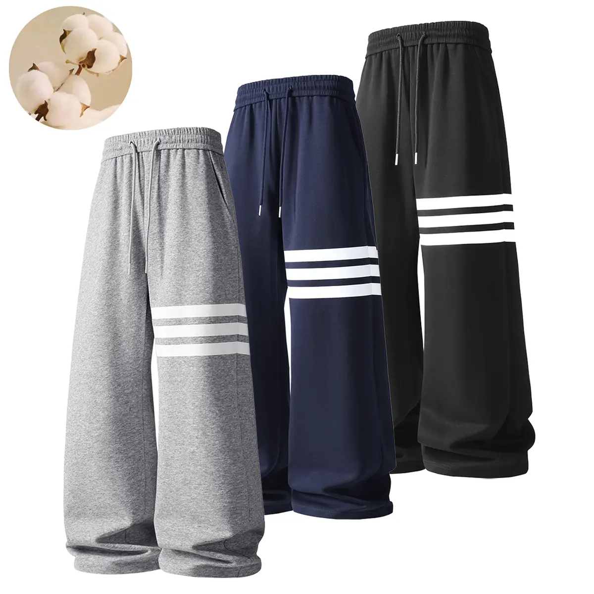 Men’s Plus-Size Supersoft Oversized Jogger Trousers - Adjustable Waist Drawstring, Casual Pockets, Baggy Sweatpants for Summer Everyday Wear, Streetwear