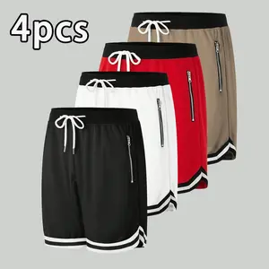 4PCS Men's Shorts, mens shorts, Casual, jersey men,Boyfriend Style printed, gym clothes men, pantalones dehombre, athletic shorts, gym shorts, DrawstringWaistband,basketball shorts, Elasticity LightweightSweatpants Perfect For basketball