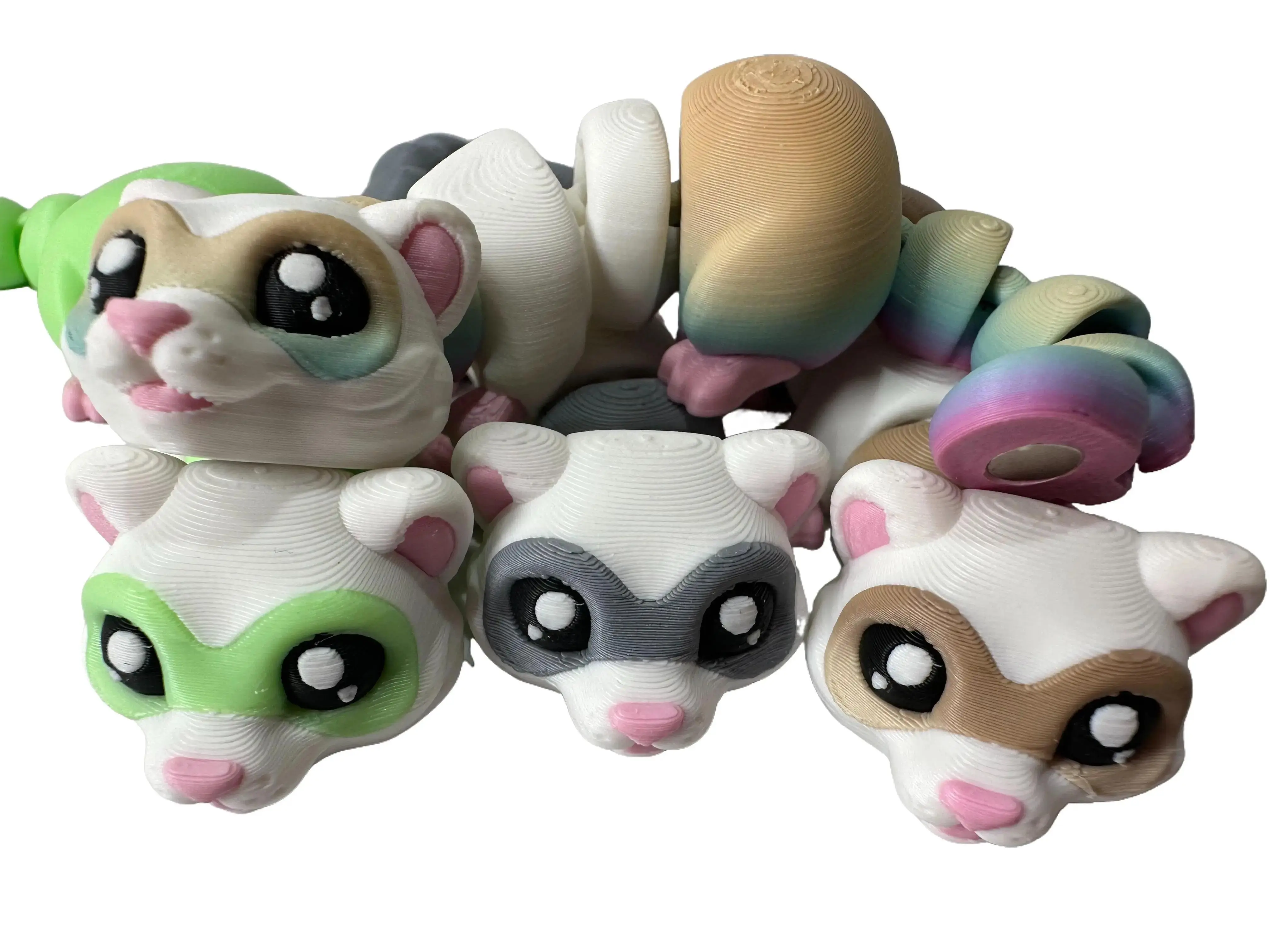 3D Articulating Ferret Decorative Figurine with Magnets