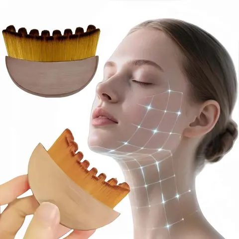 Lymphatic Contour Face Brush for Jawline & Chin Sculpting – Dry Brushing Massager for Lymphatic Drainage & Facial Fatigue Relief, Ergonomically Designed to Fit The Skin Precisely，Body Care, skincare tools -MM