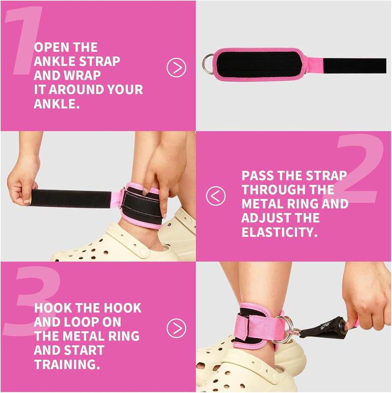 Premium Ankle Straps for Cable Machines – Universal Fit with Comfortable Padding, Suitable for Glute Kickbacks and Various Cable Exercises, Ideal for Both Men and Women