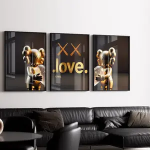 Set of 3  Golden K Poster, Printable Gold K, K Wall Art Poster,  Gold Toys, Digital Download