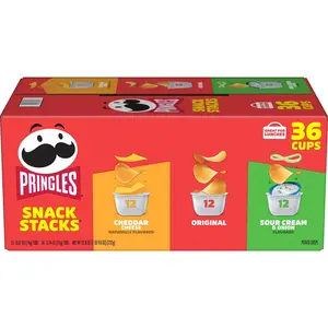 Pringles Snack Stacks Variety Pack 36 ct 0.67 oz Cheddar Original Sour Cream & Onion Flavors Convenient On-the-Go Snacks