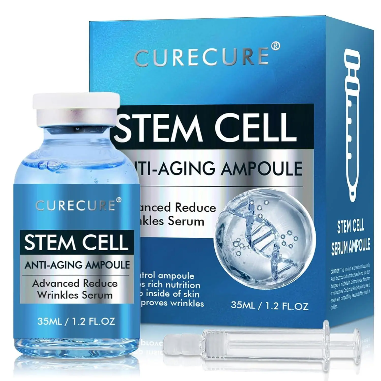 Stem Cell Face Serum - Anti-Aging Ampoule for Microneedling & Daily Use, Smoothing, Blemishes Treatment, Advanced Hydrating, Skin Repair, Absorbed Efficiently, 2 fl oz Skincare Essence