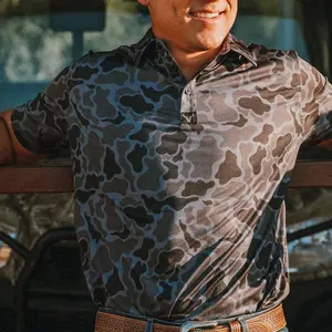 VX Polo Shirt, Black Retro Camo Mens Polo Sizes S 5XL Gift for Him Casual Breathable, gameday polo, funny polo, golf polo Mens Polo, gift for him