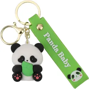 Cute Panda Keychain, Creative Backpack Animal Key Ring Kawaii Pendant Keyring for Backpack Purse Handbag Keys Chain Accessories