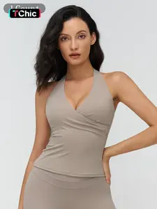 Women's V Neck Yoga Tank Top, Sleeveless Sports Bra, Tight-Fitting Workout Clothes, Comfortable Gym & Running Wear, Yoga Sports Vest