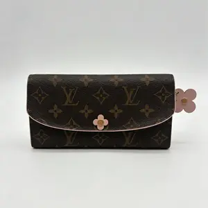 Pre-owned Louis Vuitton LV Monogram Pink Small Flower Wallet 19*2.5*10cm th260401028
