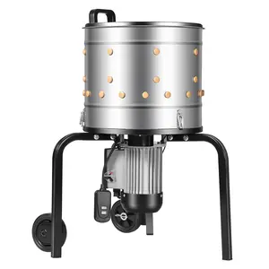 Summervibes VEVOR Chicken Plucker Machine, 15.7 in Drum, 550W 275RPM Electric Chicken Plucking Machine with 114 Soft Fingers Transport Wheels, Stainless Steel Feather Remover for Processing 1-2 Chicks Once