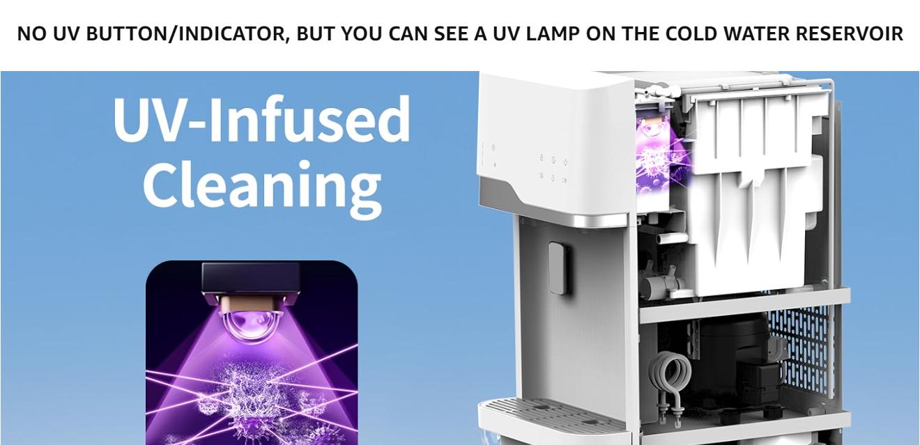 IKT Hot/Cold Water Cooler Dispenser with Ice Maker, 5 Gal, Bottom Load, Bullet Ice 22lbs Per Day Innovative Slim & Sleek Design for Home or Office White