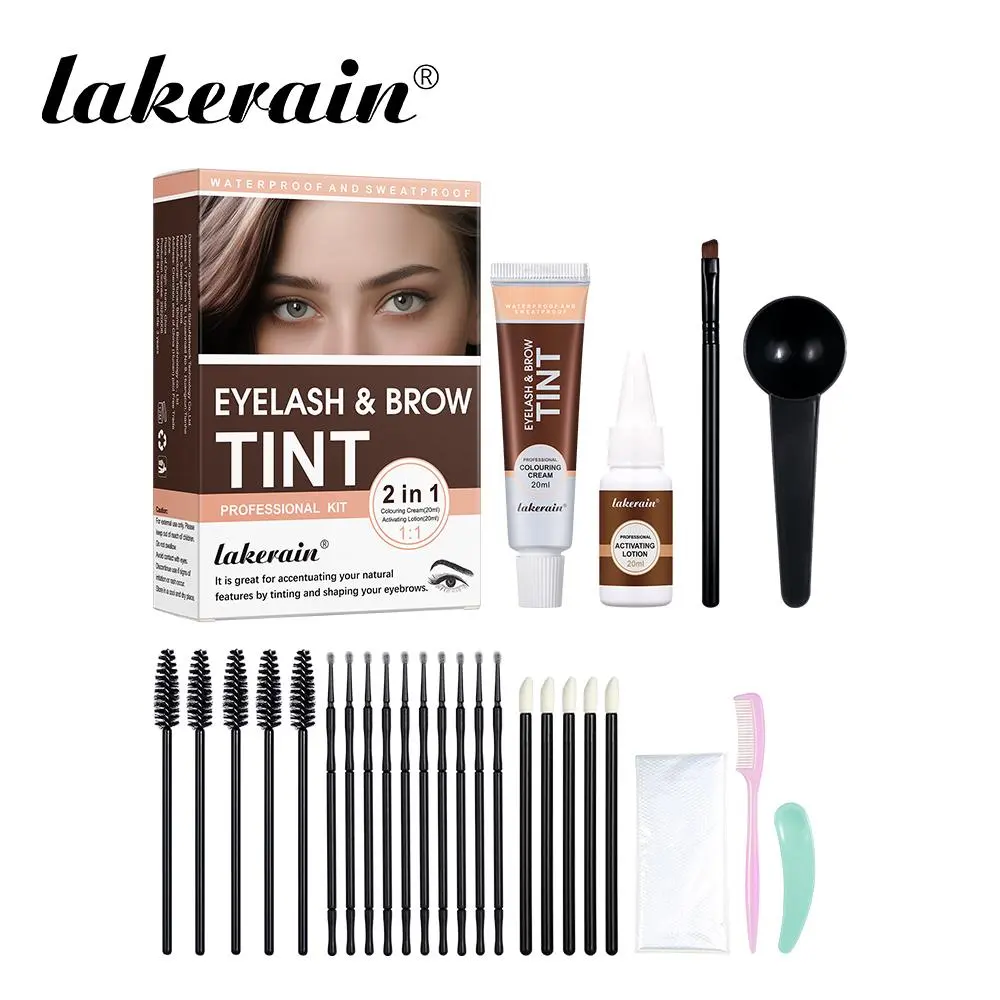 Eyelash & Eyebrow Dye Set, Eyebrow Tinting Kit, Eyebrow Dye Paste, Waterproof Eyelash & Eyebrow Makeup Kit, Long Lasting Spot Coloring DIY Hair Dying for Salon Home Use, Cosmetic, Eyebrow Products