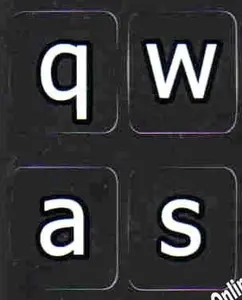 English  Large Lettering (Lower case) Non Transparent Black Backgroubd Keyboard Stickers for Laptops Desktop Computers Keyboards
